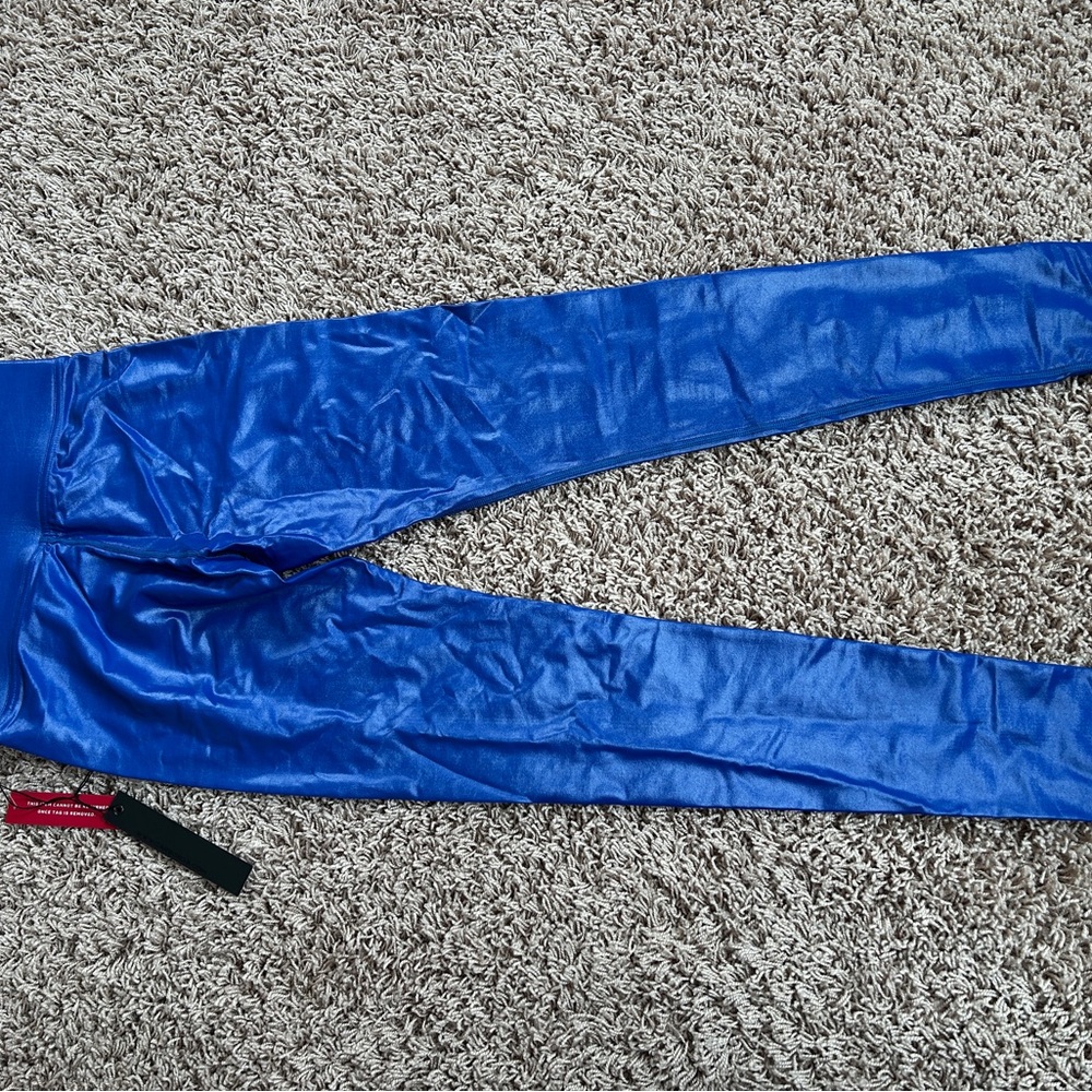Carbon38 Shiny Blue Leggings